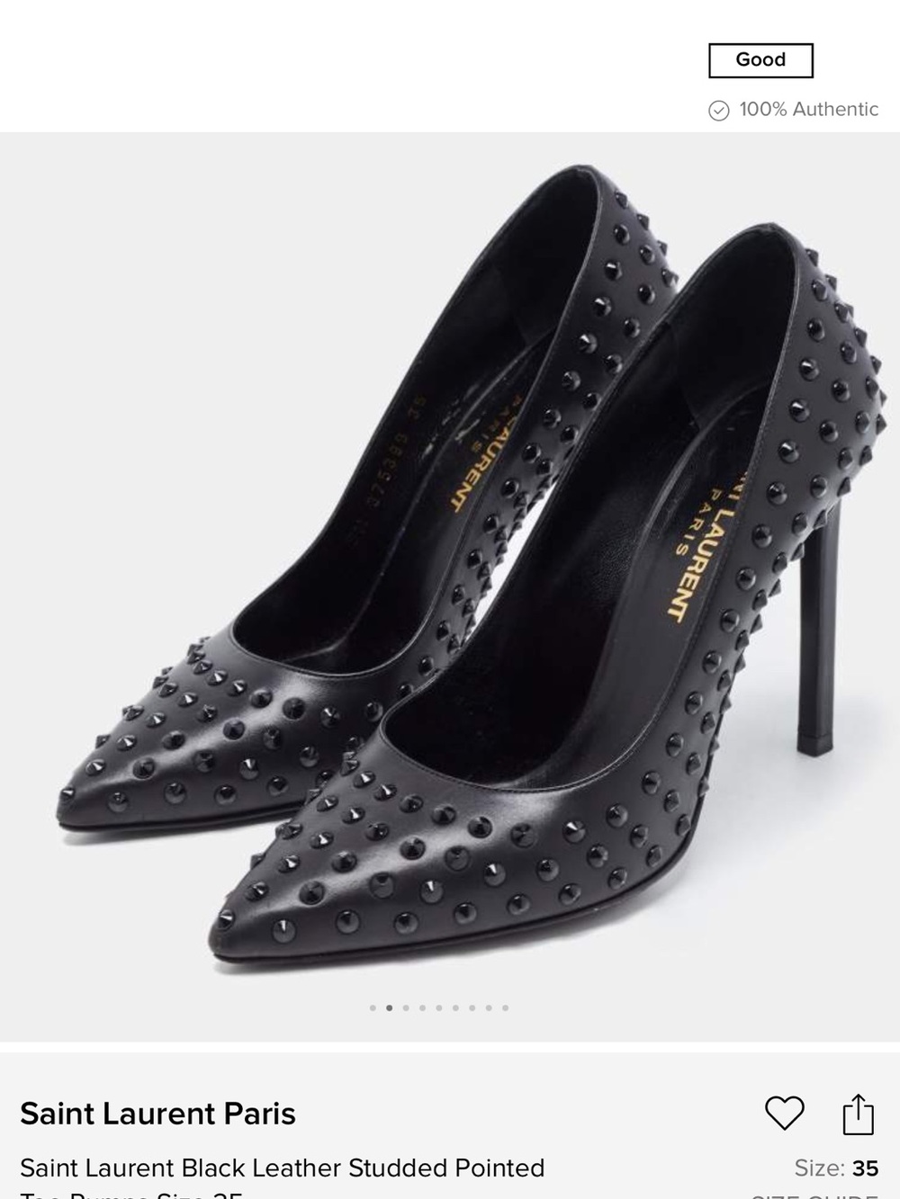 Saint Laurent Black Studded Pointed Pumps